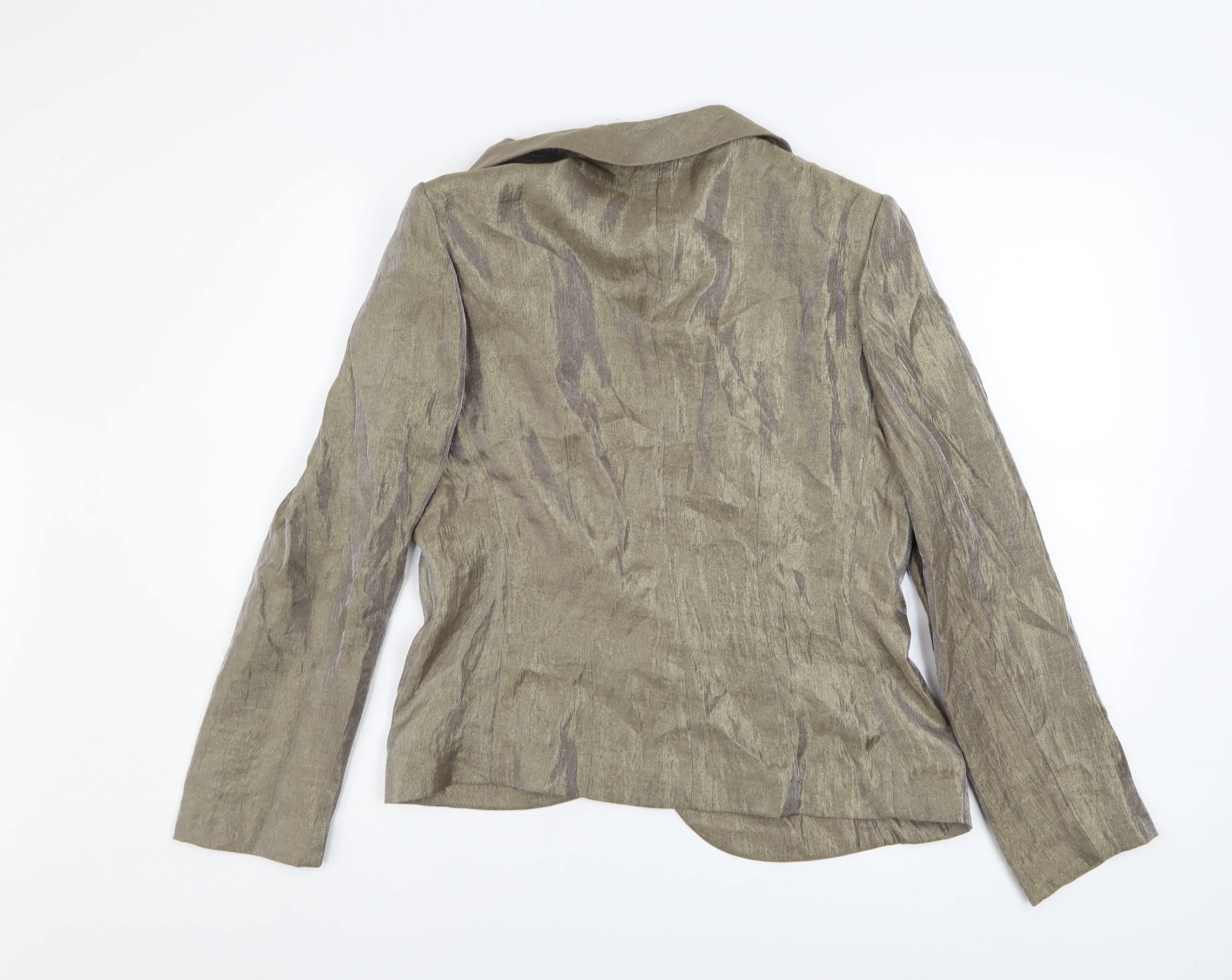 Gina Bacconi Women Brown Size 14 Classic Blazer with Floral Detail - Image 3