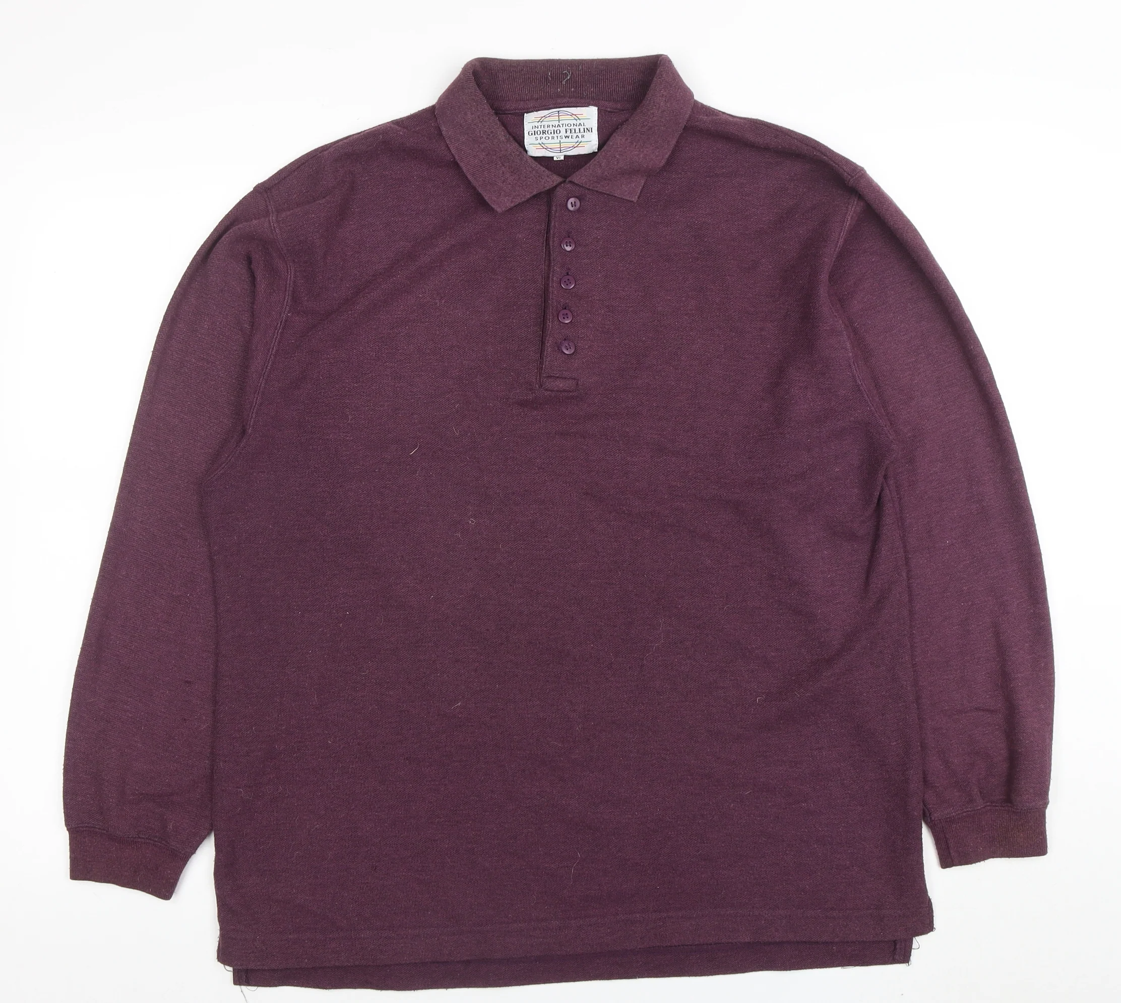 Giorgio Fellini Men's Purple Long Sleeve XL Polo Shirt