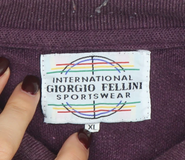 Giorgio Fellini Men's Purple Long Sleeve XL Polo Shirt - Image 4