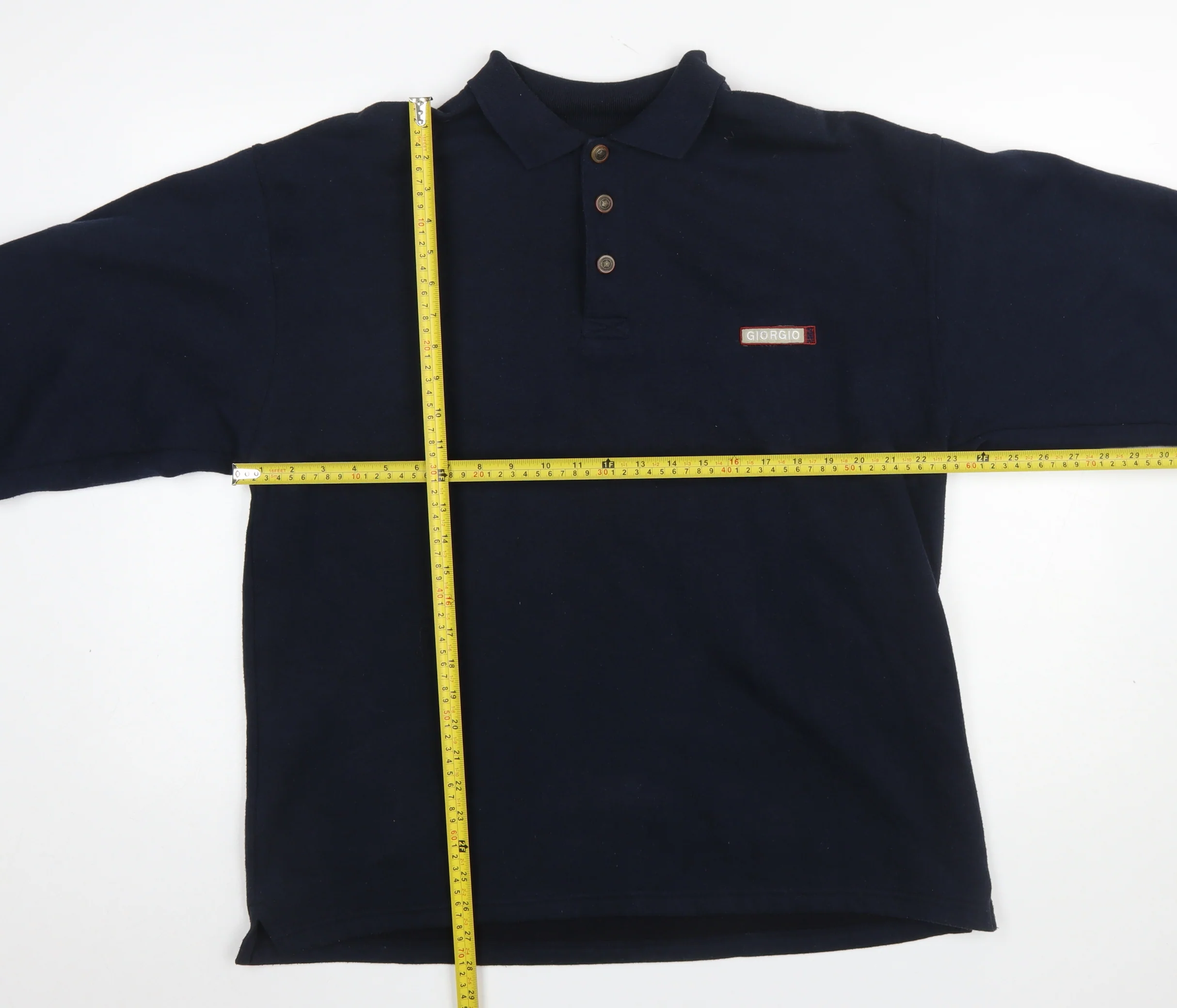 Giorgio Men's Blue Collared Henley Sweatshirt Size L - Image 2