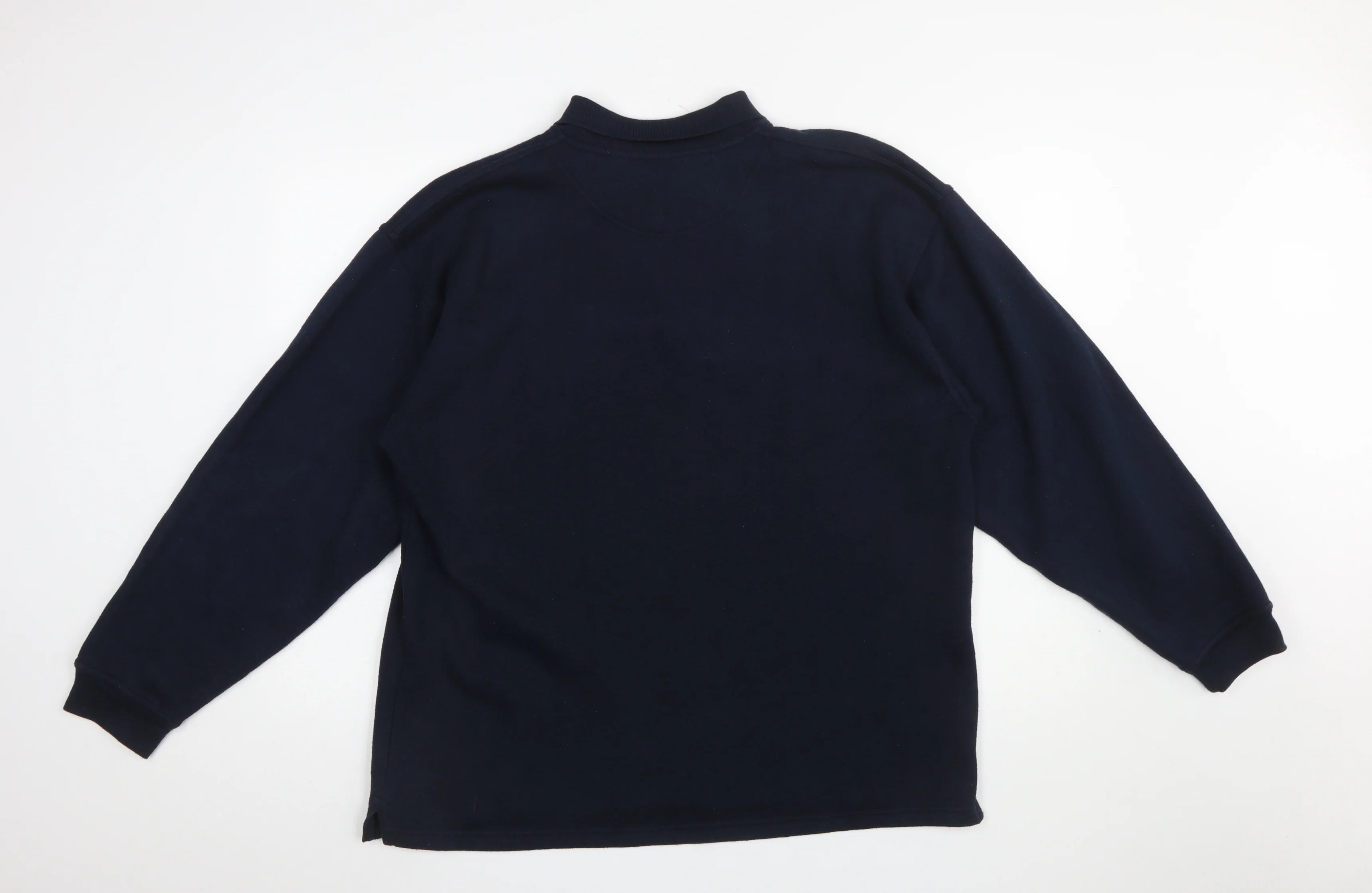 Giorgio Men's Blue Collared Henley Sweatshirt Size L - Image 3