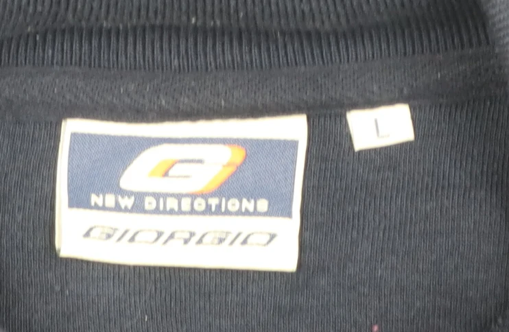 Giorgio Men's Blue Collared Henley Sweatshirt Size L - Image 4