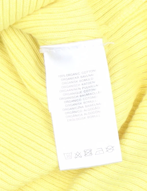 Glamorous Care Women's Yellow Cropped Button-Up Knit Top UK 10 - Image 4