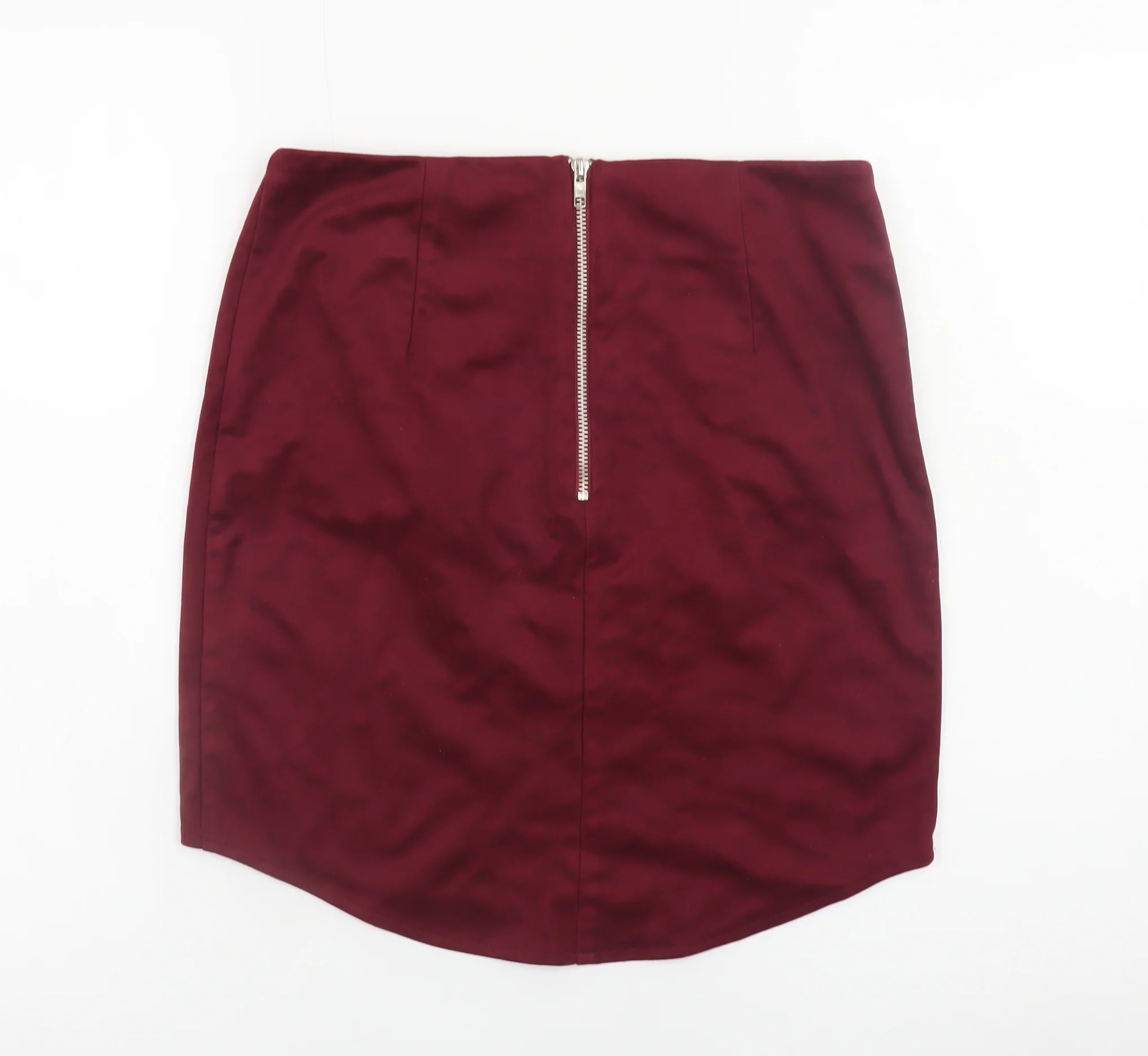 Glamorous Womens Red Short Pencil Skirt Size S Zip Stretch - Image 3