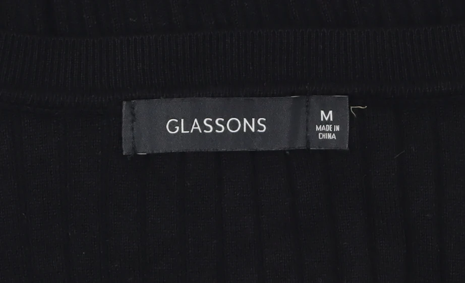Glassons Women’s Black V-Neck Ribbed Button Cardigan Size M - Image 5