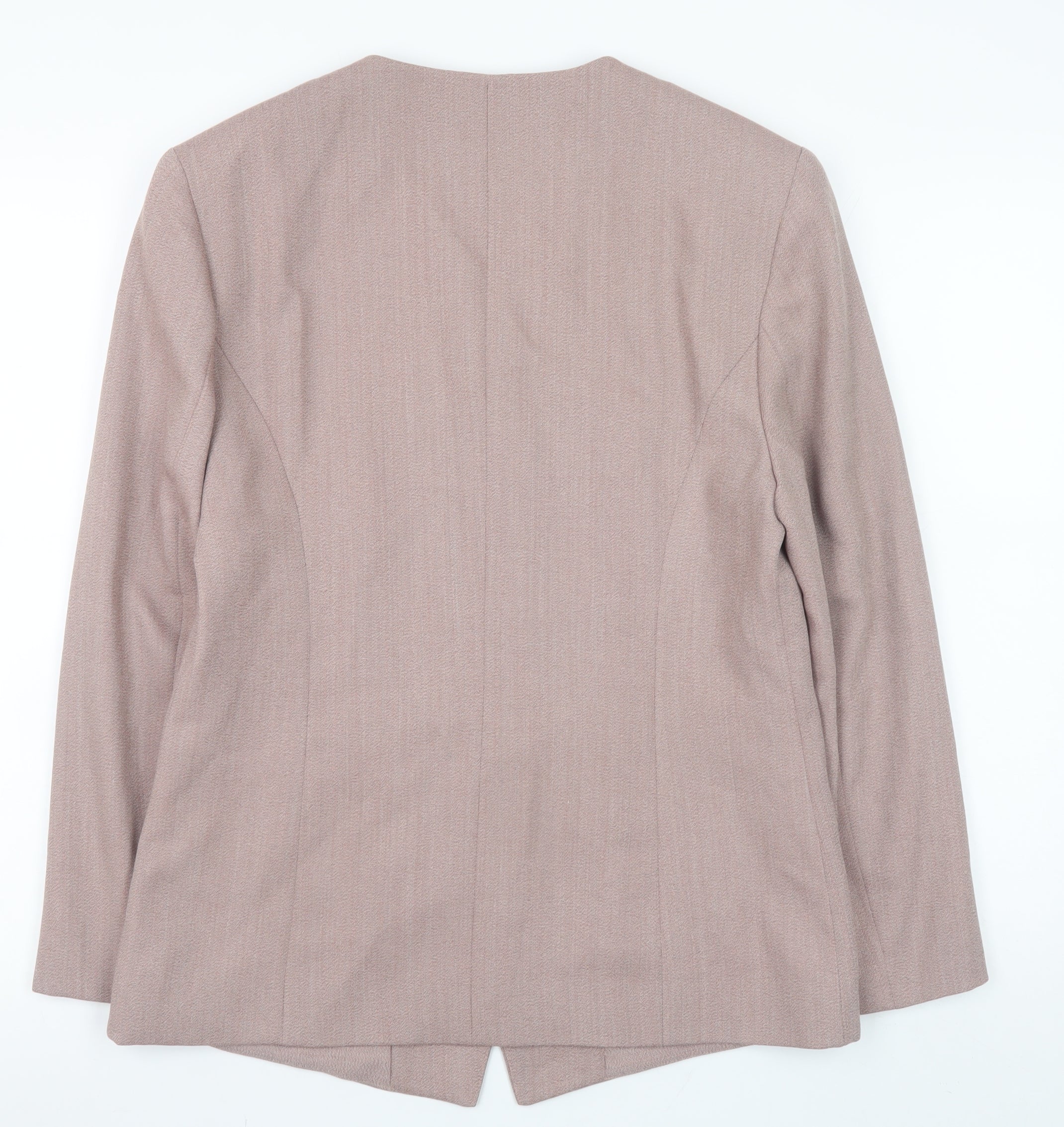 Gold by Michael H Women Pink Wool Blazer Size 12 Classic Formal Jacket - Image 3