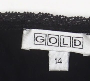 Gold Women’s Black Long Sleeve V-Neck Stretch Tunic Top Size 14 - Image 4