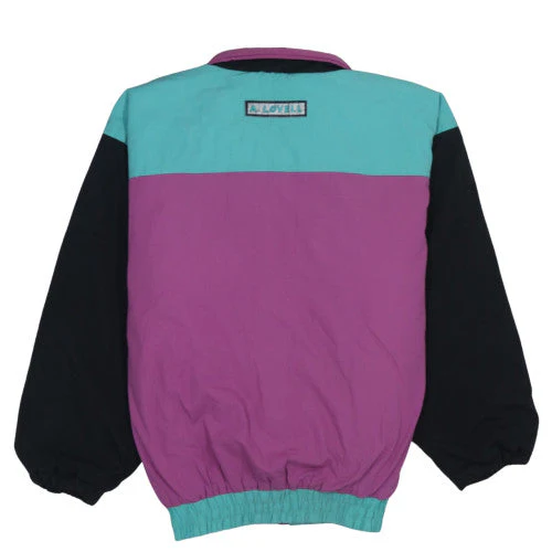 Golden Team Women's Purple Green 90s Retro Puffer Jacket Size 14 - Image 4