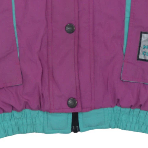 Golden Team Women's Purple Green 90s Retro Puffer Jacket Size 14 - Image 8
