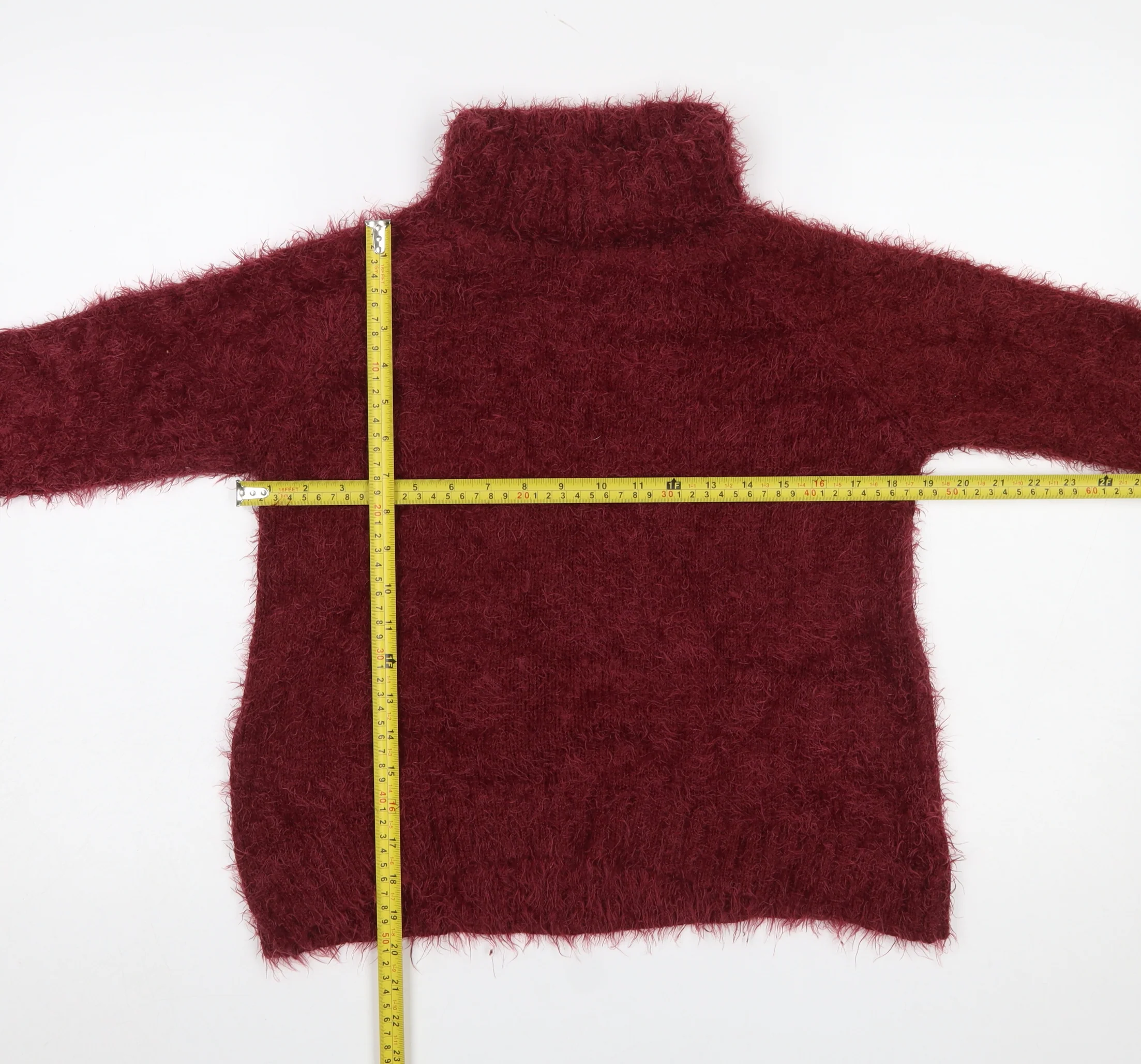 Goldie Women’s Red Roll Neck Fluffy Knit Jumper One Size - Image 2
