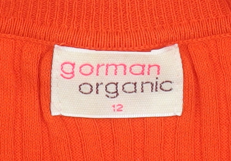 Gorman Women’s Orange Organic Cotton Scoop Neck Pullover Jumper Size 12 - Image 5