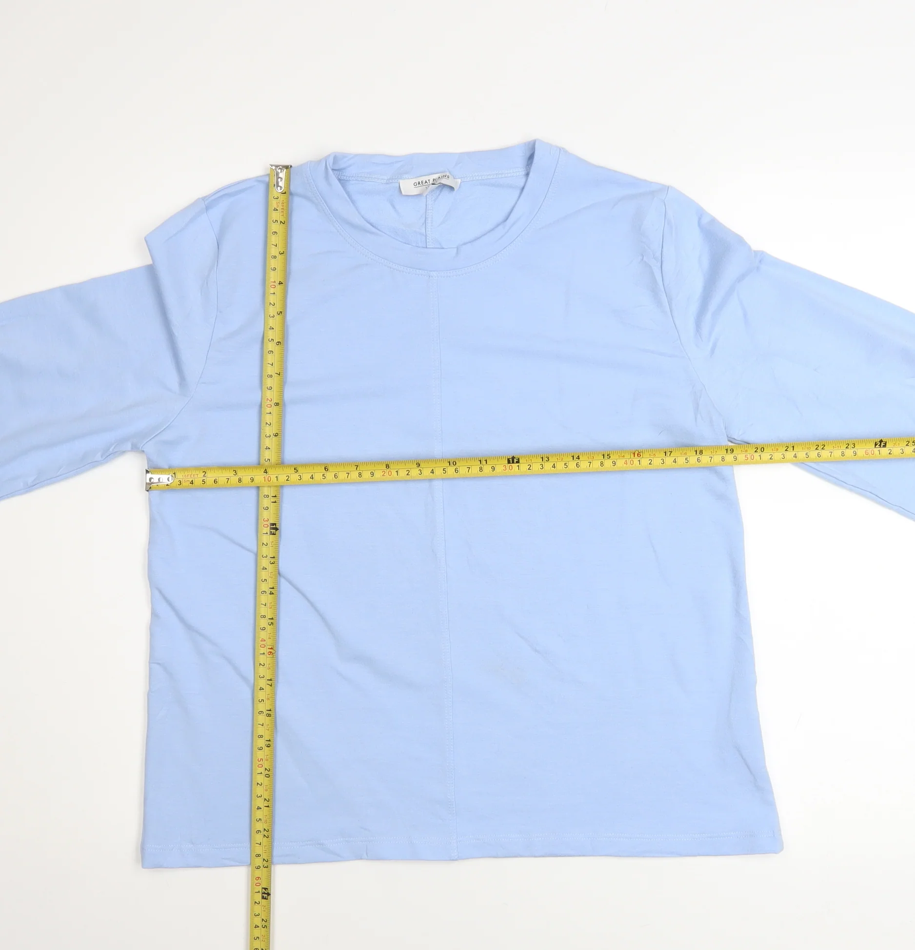 Great Plains Women Blue Pullover Sweatshirt Size 14 L Long Sleeve - Image 2