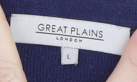 Great Plains Women Blue Striped Jumper Dress L Knit Casual - Image 4