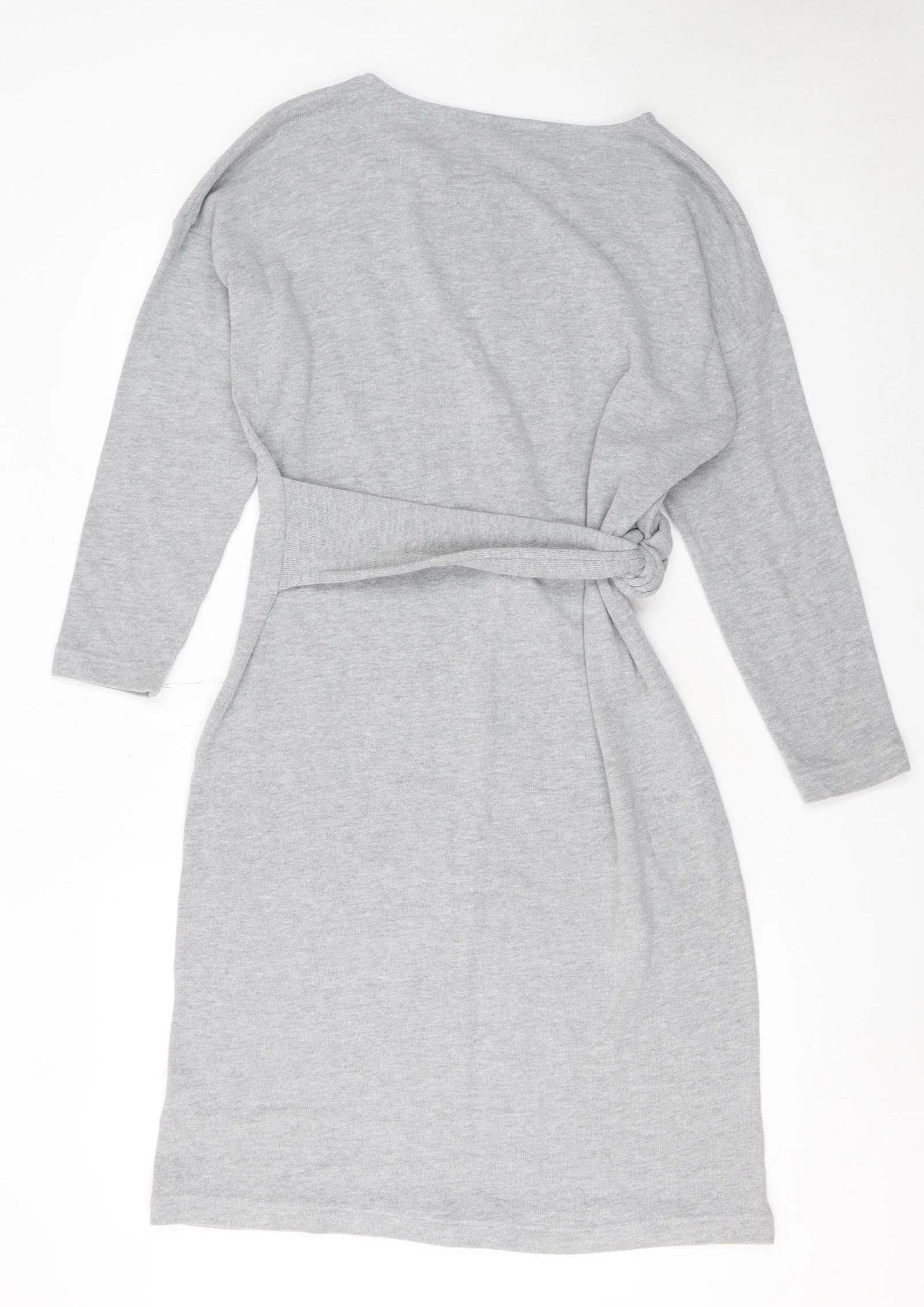 Great Plains Women Grey Knit Shift Dress Size L Long Sleeve Casual - Image 3