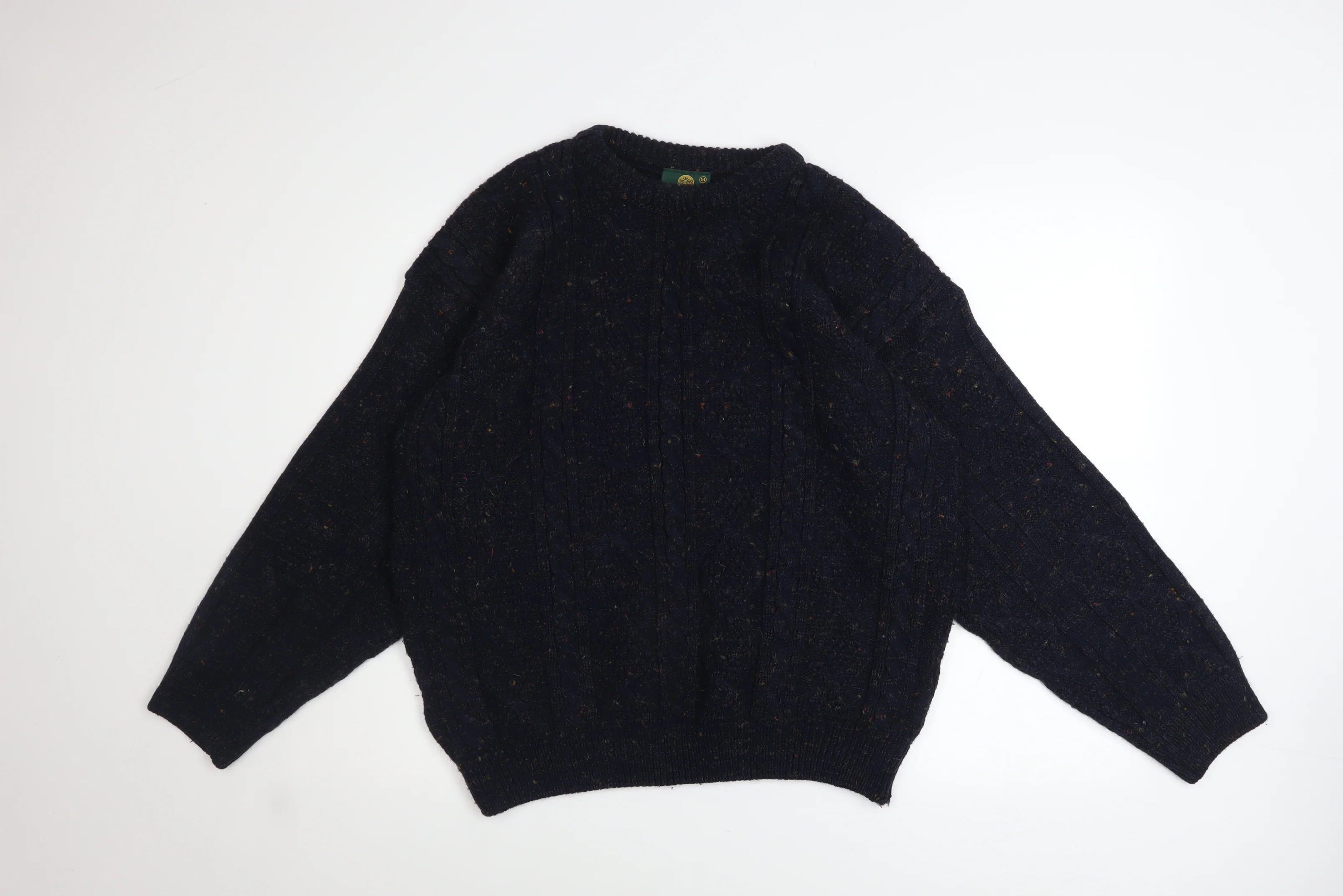 Greenwoods Men's Blue Cable-Knit Wool Blend Pullover Jumper M