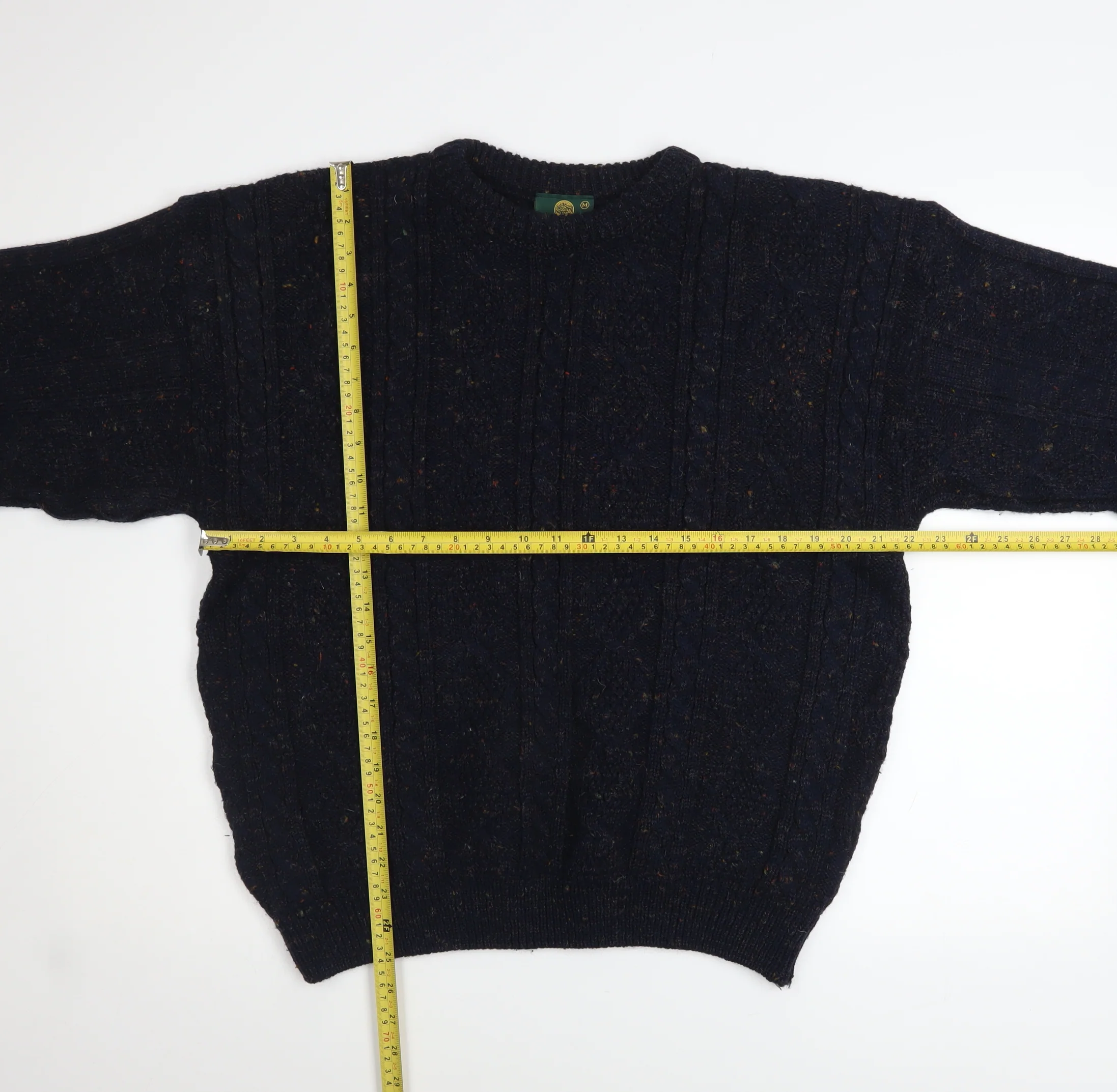 Greenwoods Men's Blue Cable-Knit Wool Blend Pullover Jumper M - Image 2