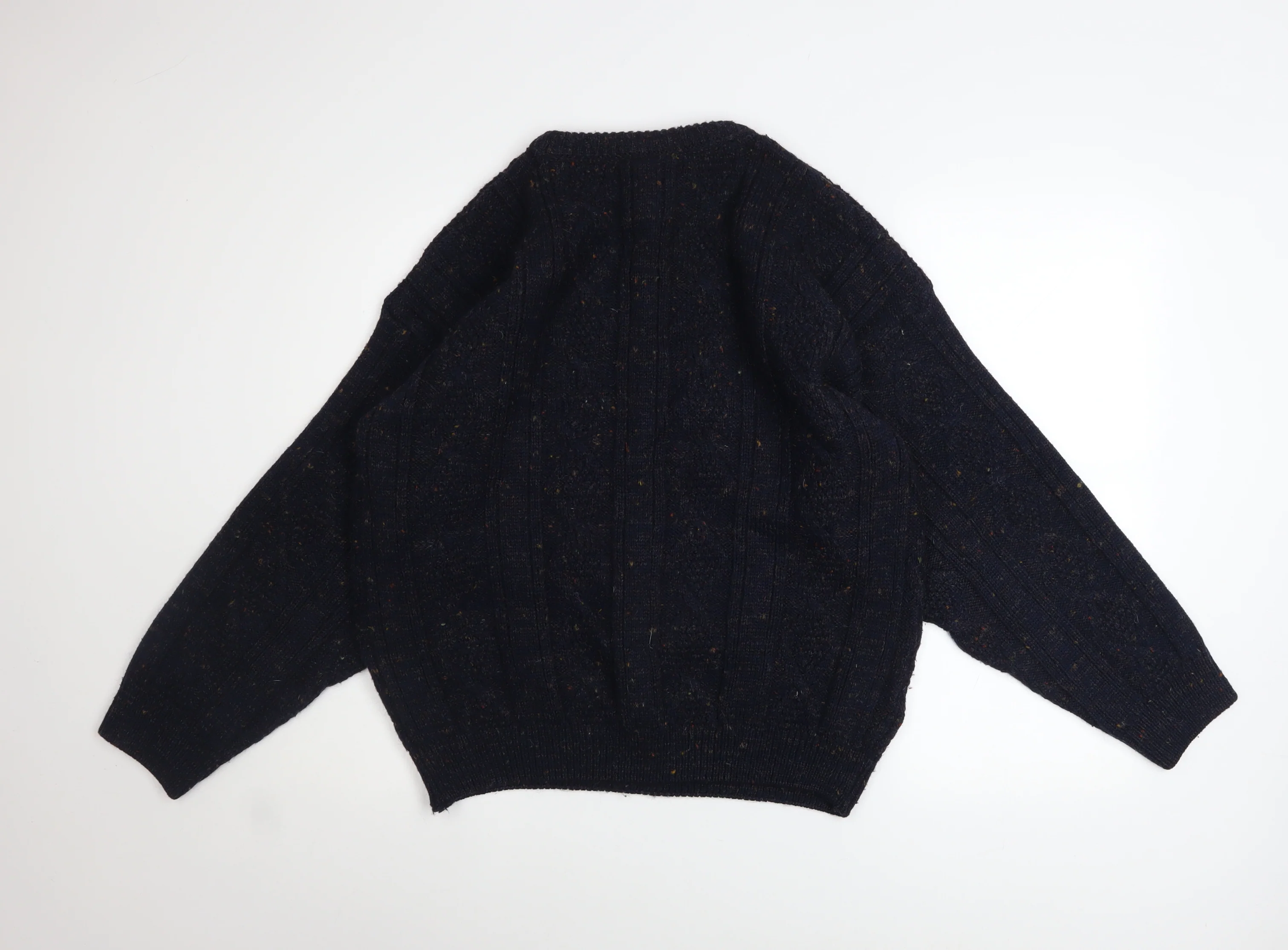 Greenwoods Men's Blue Cable-Knit Wool Blend Pullover Jumper M - Image 3