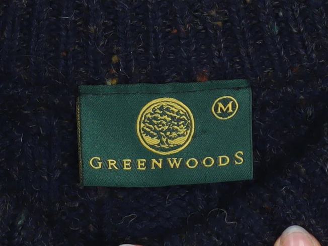 Greenwoods Men's Blue Cable-Knit Wool Blend Pullover Jumper M - Image 4