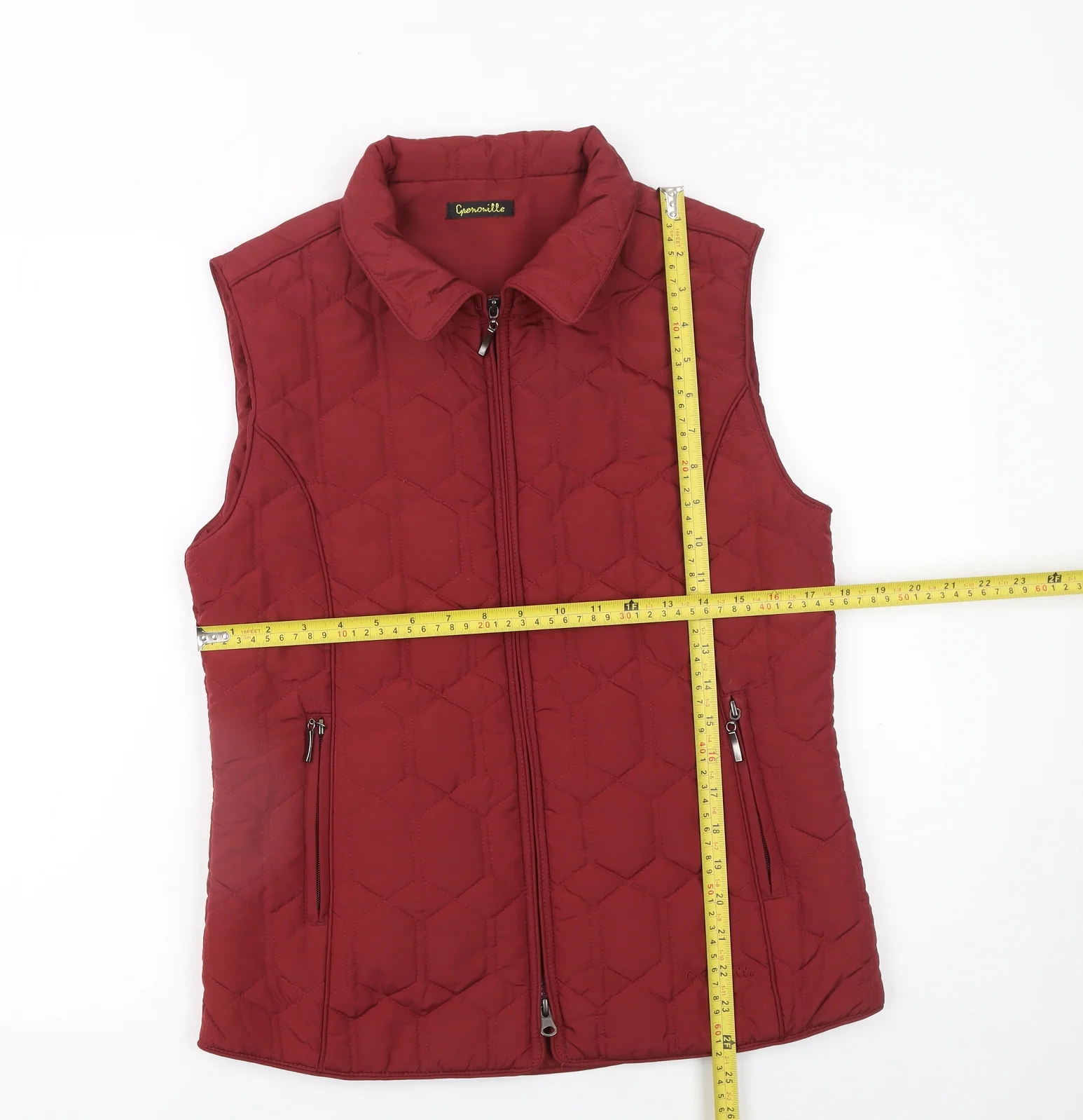 Grenouille Women's Red Quilted Lined Sleeveless Waistcoat Size 10 - Image 2