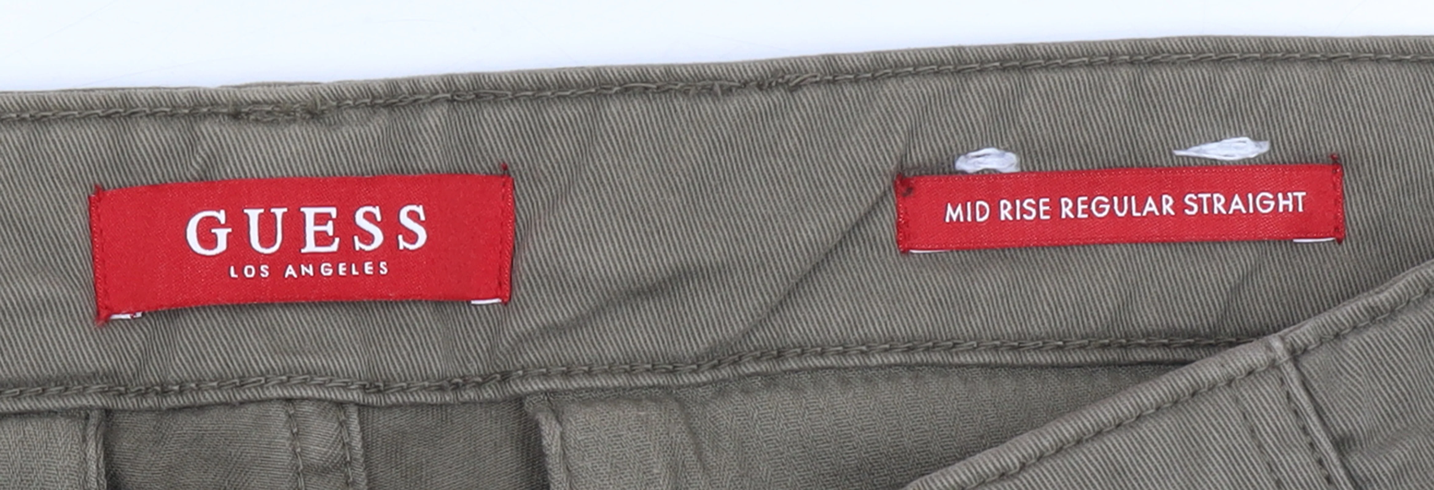 Guess Men's Brown Cargo Trousers 28x32 Mid Rise Regular Straight - Image 4
