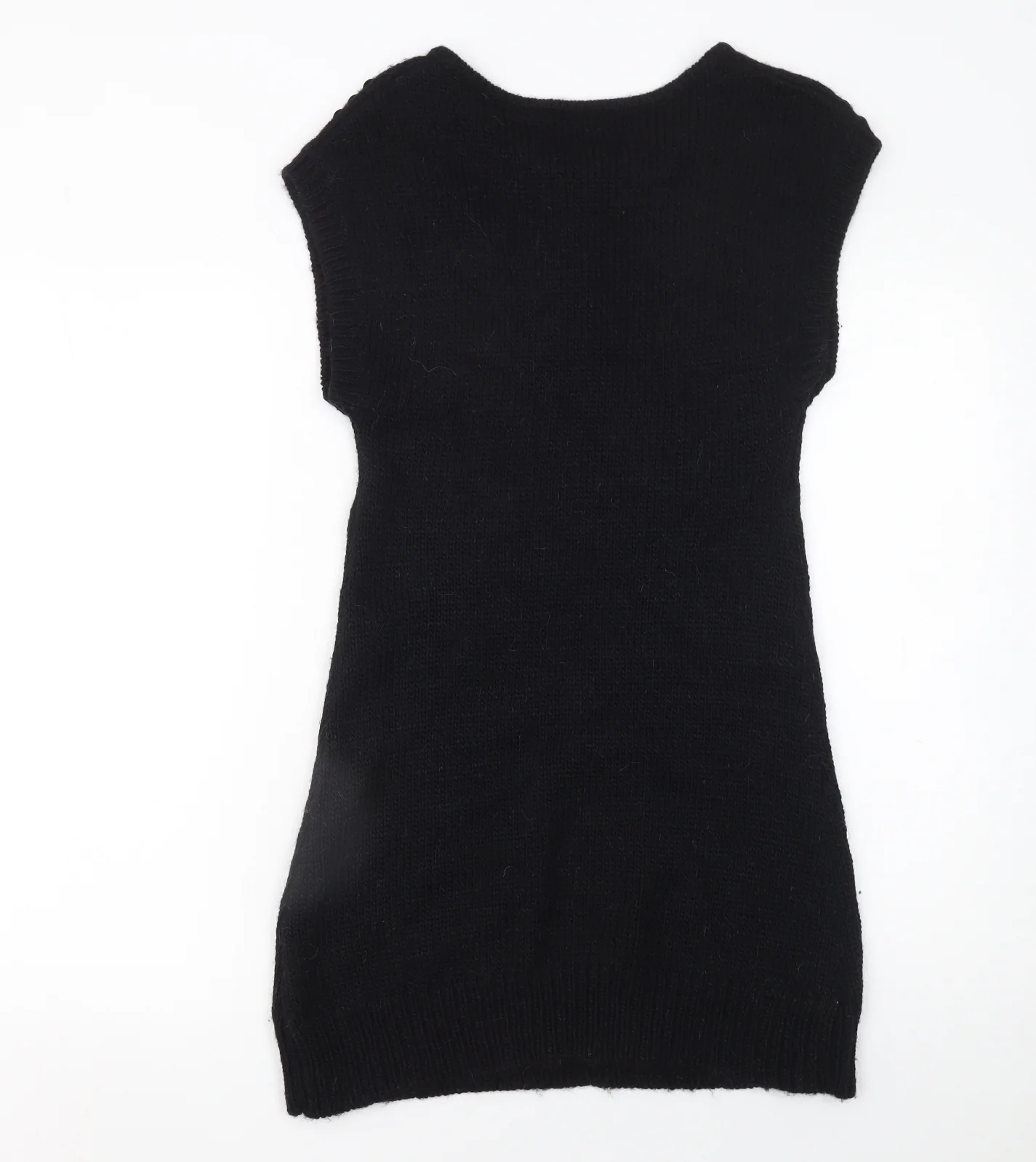 Guess Women Black Sleeveless Beaded Knit Sweater Dress Size S - Image 3