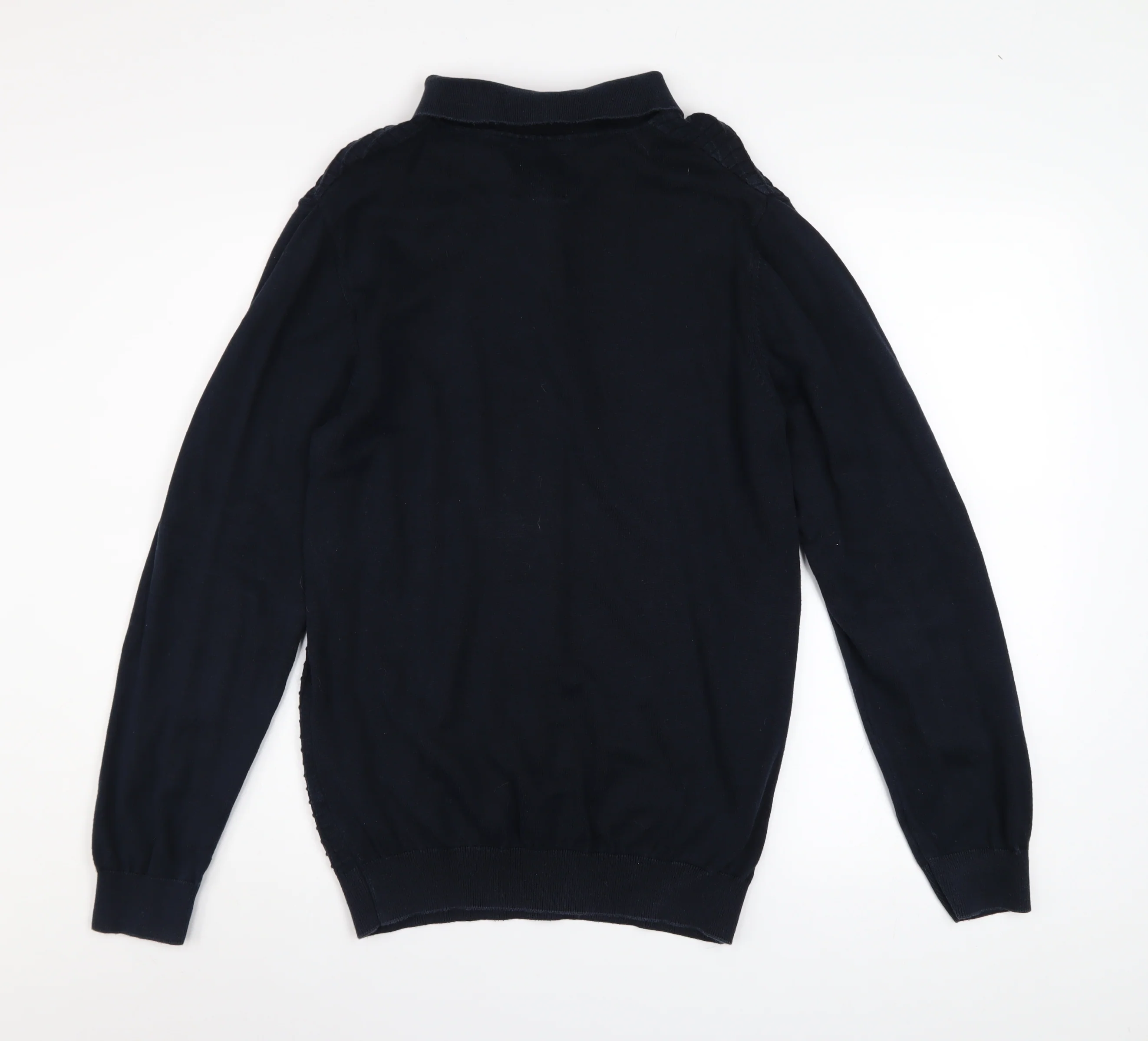 Guide London Men's Blue Cotton Long Sleeve Henley Jumper L - Image 3