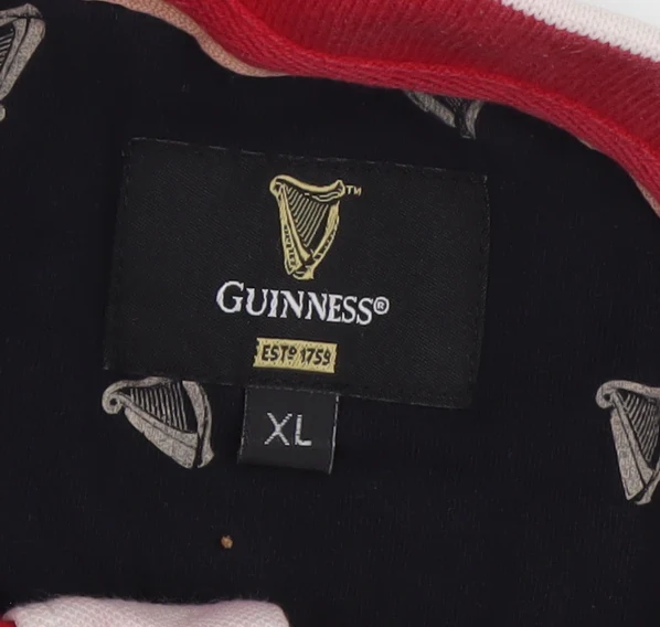 Guinness Men's Red & Black XL Rugby Polo Shirt 100% Cotton - Image 4