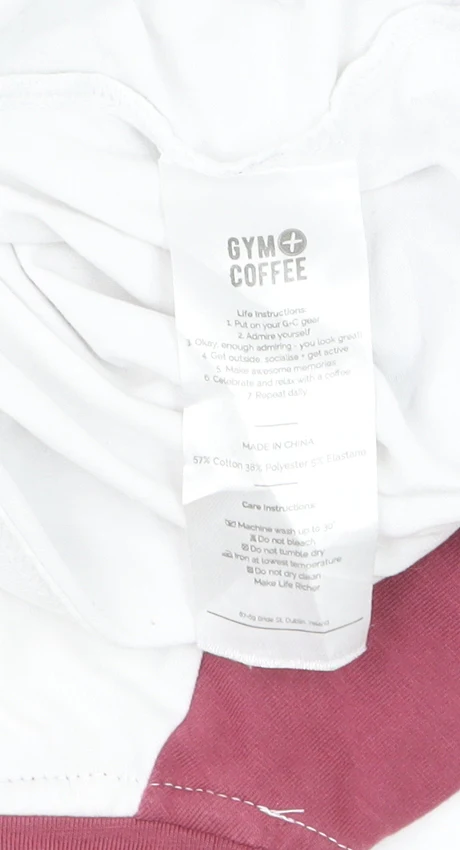 Gym+Coffee Men’s White 3/4 Sleeve Raglan T-Shirt Medium - Image 4