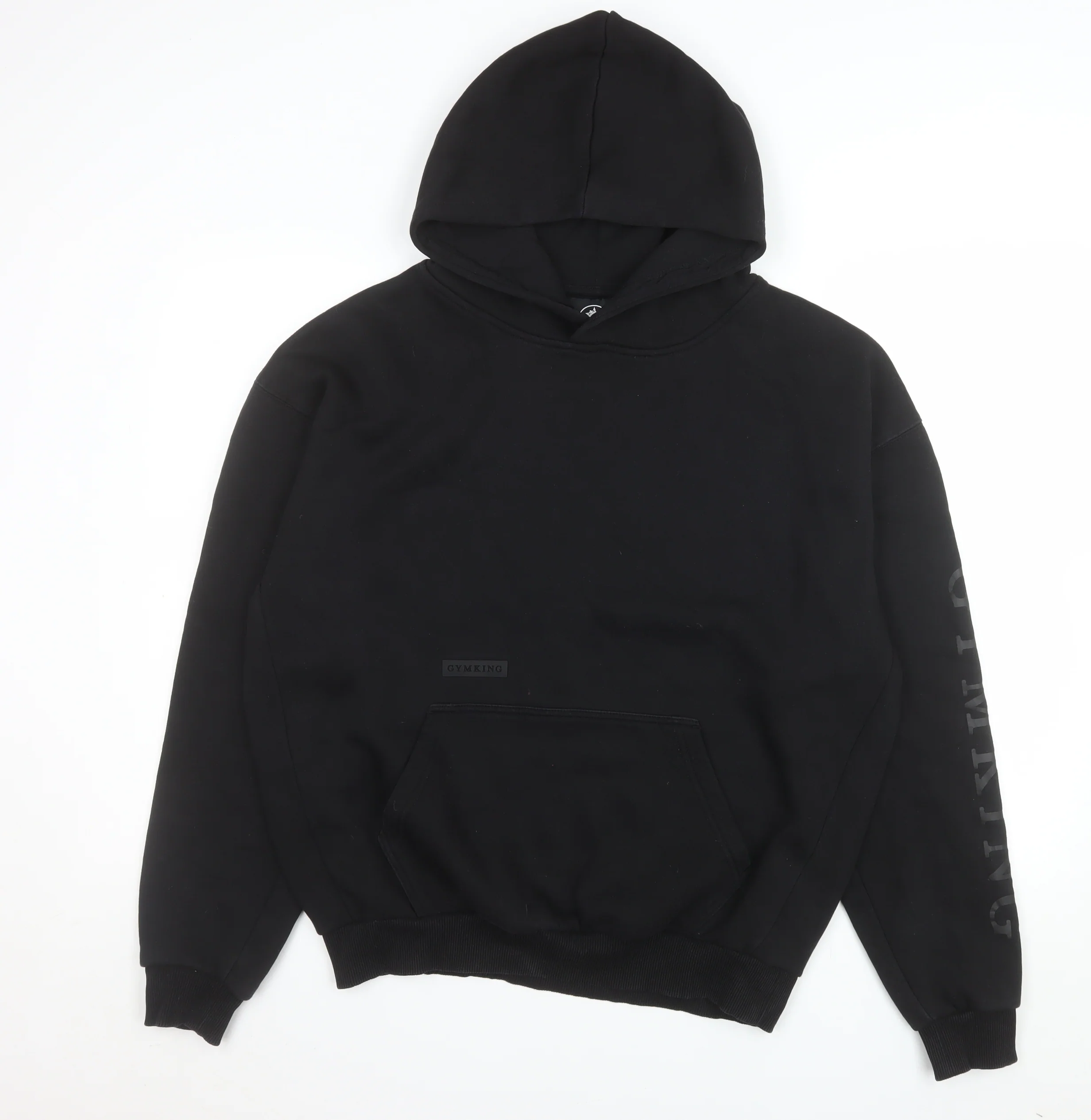 Gym King Men's Black Pullover Hoodie L Regular Fit Fleece