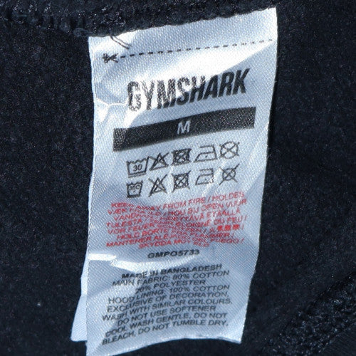 Gymshark Men’s Black Pullover Hoodie M Regular Fit Fleece Logo - Image 5