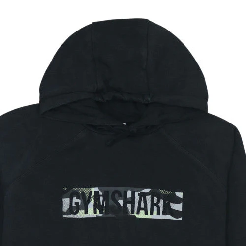 Gymshark Men’s Black Pullover Hoodie M Regular Fit Fleece Logo - Image 8