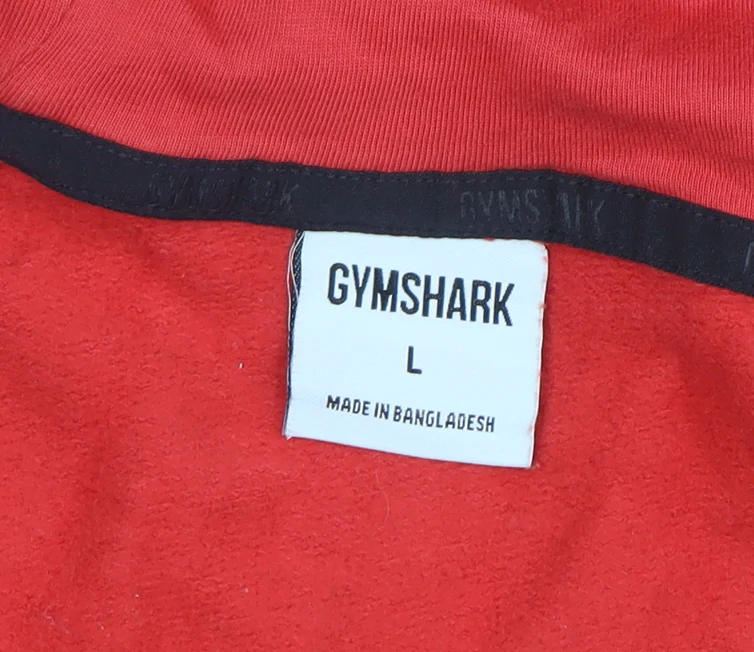 Gymshark Men’s Red Full Zip Hoodie Size L Lightweight Sportswear - Image 4