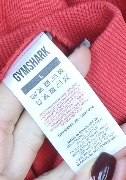 Gymshark Men’s Red Full Zip Hoodie Size L Lightweight Sportswear - Image 5