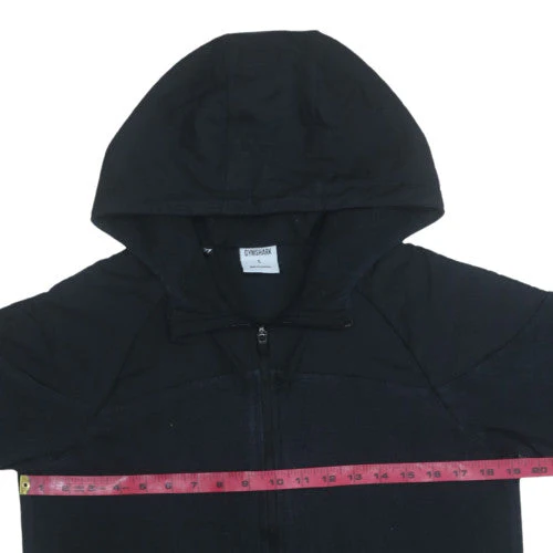 Gymshark Men's Black Full Zip Hoodie Size S Athletic Fit - Image 2