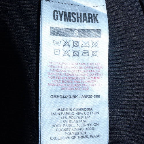 Gymshark Men's Black Full Zip Hoodie Size S Athletic Fit - Image 6