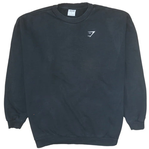 Gymshark Men's Black Small Pullover Crew Neck Sweatshirt Cotton Blend