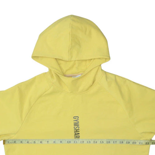 Gymshark Men's Yellow Pullover Hoodie L Athletic Fit - Image 3