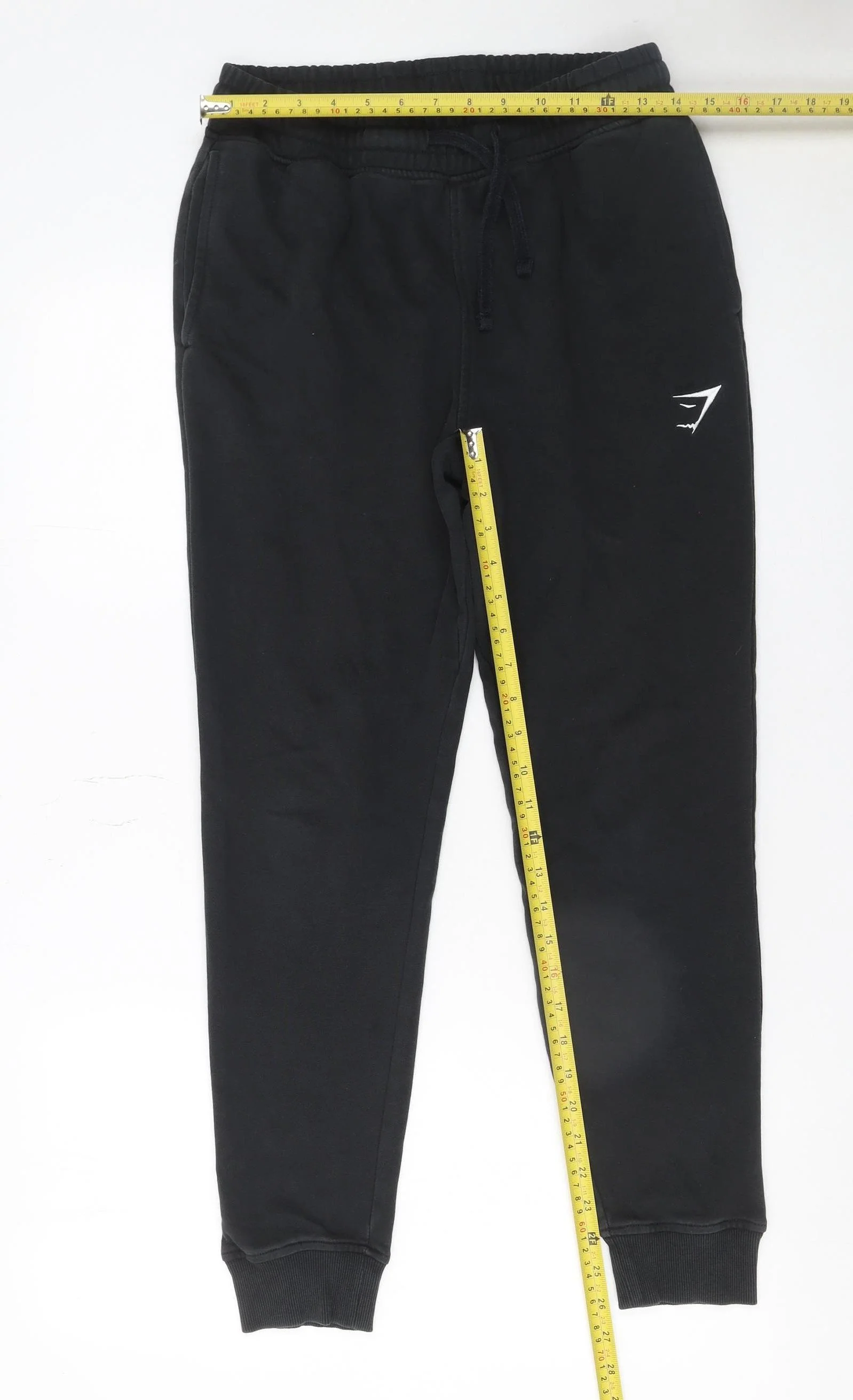 Gymshark Womens Black Small Jogger Sweatpants Fleece Tapered Fit - Image 2