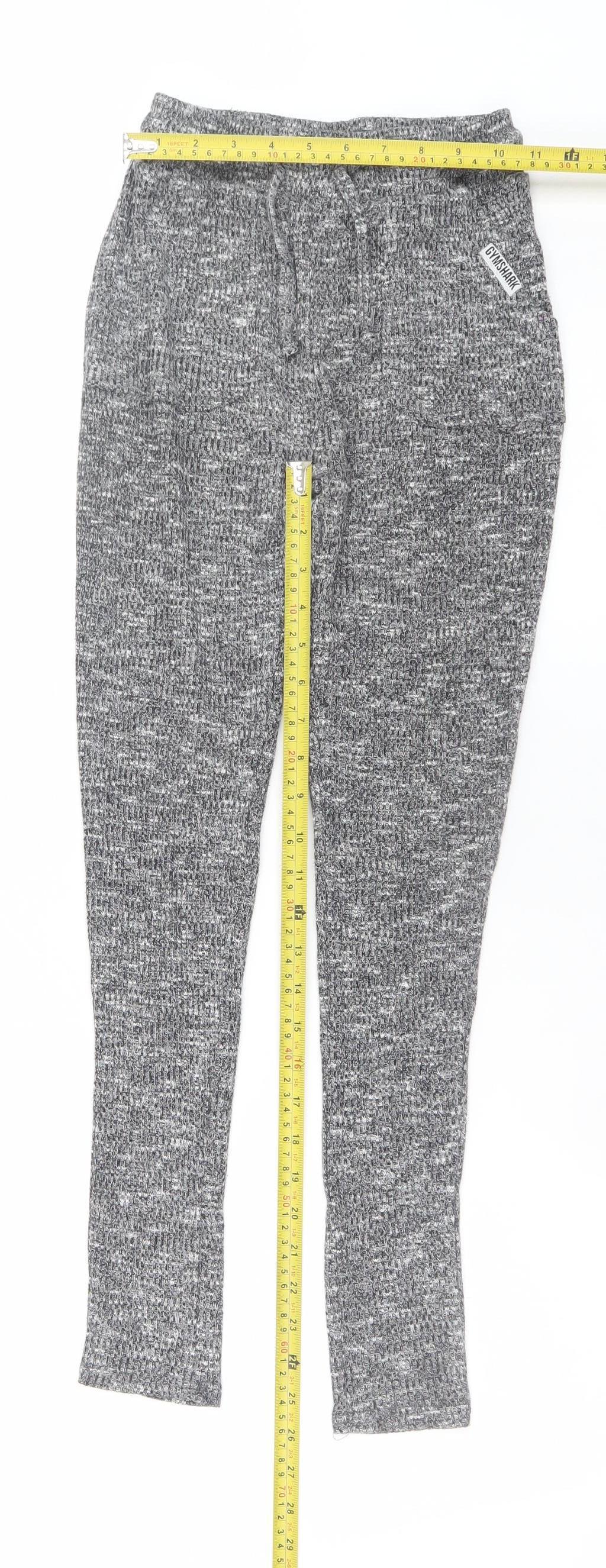 Gymshark Womens Grey XS Jogger Trousers Knit Stretch Comfort Fit - Image 2
