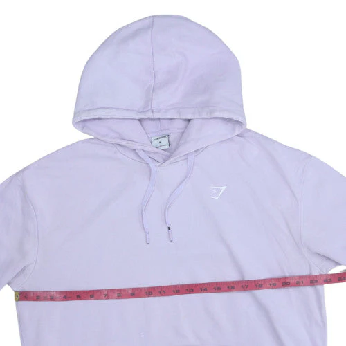 Gymshark Womens Lilac Pullover Hoodie Size M Cotton Blend - Image 3