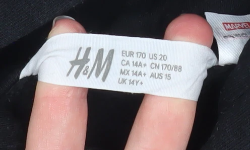H&M Boys Black Panther Hoodie 14 Years Black Pullover Fleece Marvel - Image 4
