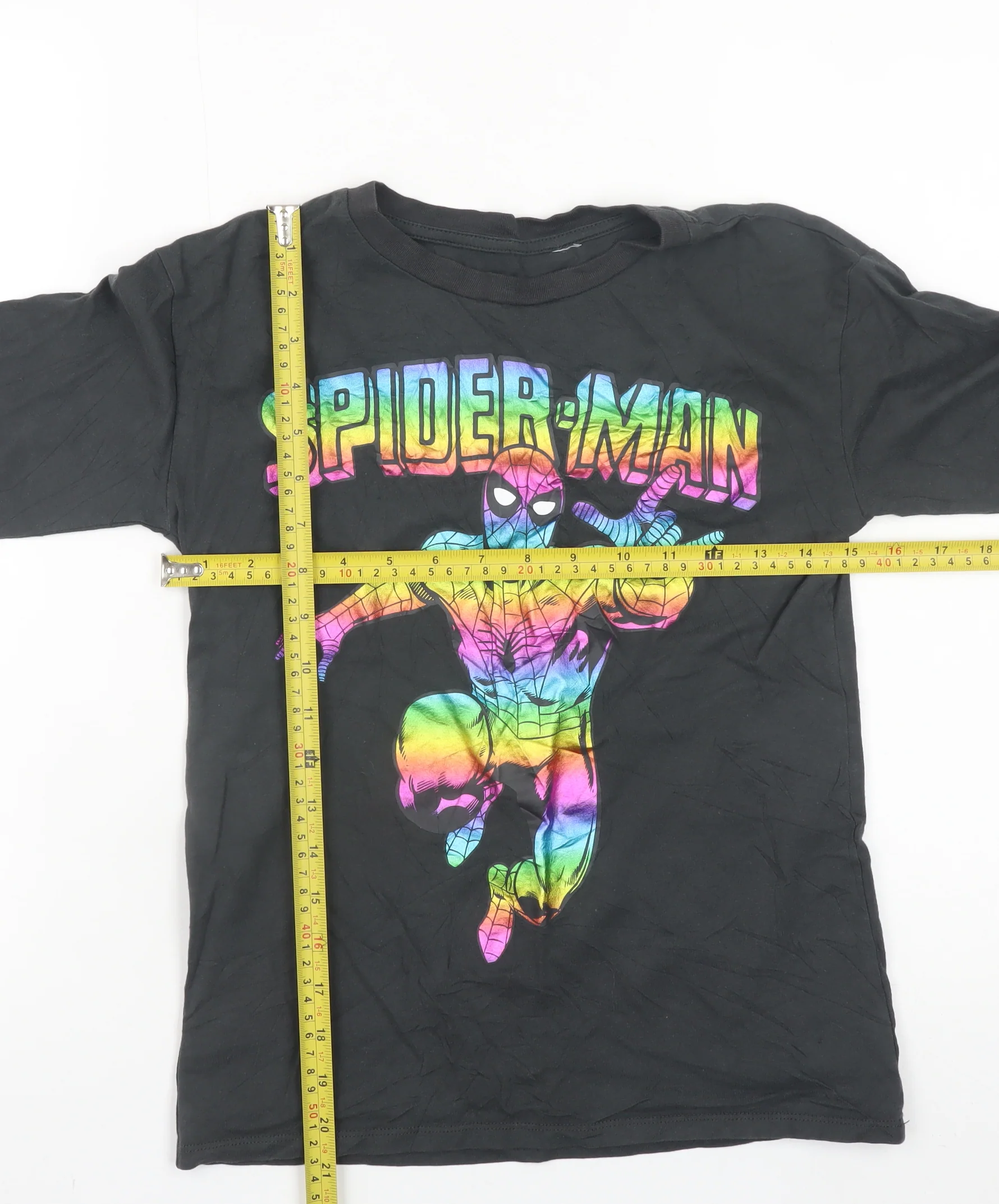 H&M Boys Black Spider-Man Long Sleeve Graphic T-Shirt 8-10 Years - Image 2