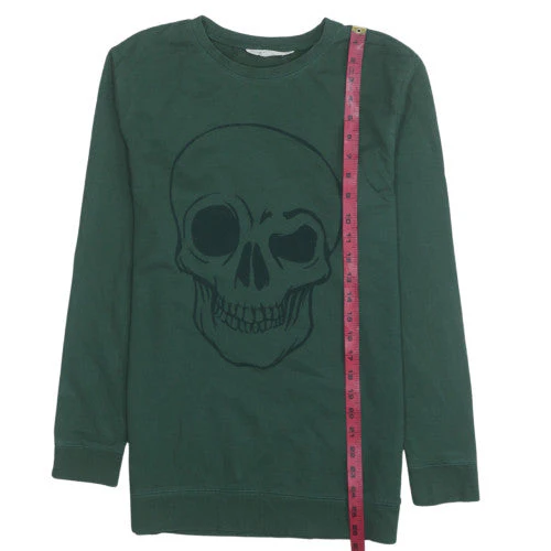 H&M Boys Green Skull Graphic Pullover Sweatshirt 16 Years - Image 3