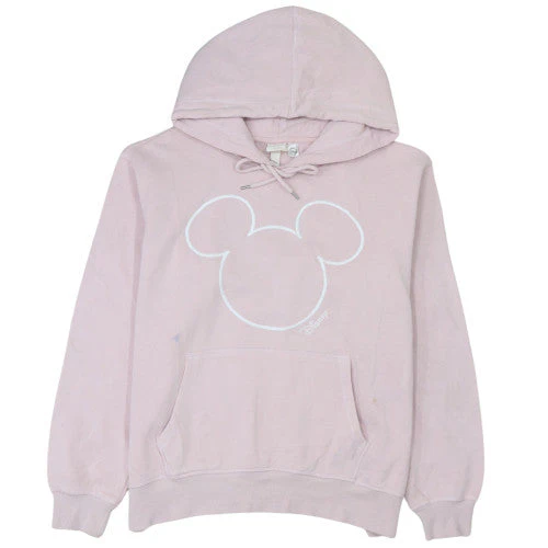 H&M Disney L.O.G.G. Pink Hoodie Women L Pullover Mickey Cotton