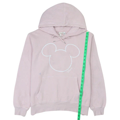 H&M Disney L.O.G.G. Pink Hoodie Women L Pullover Mickey Cotton - Image 3