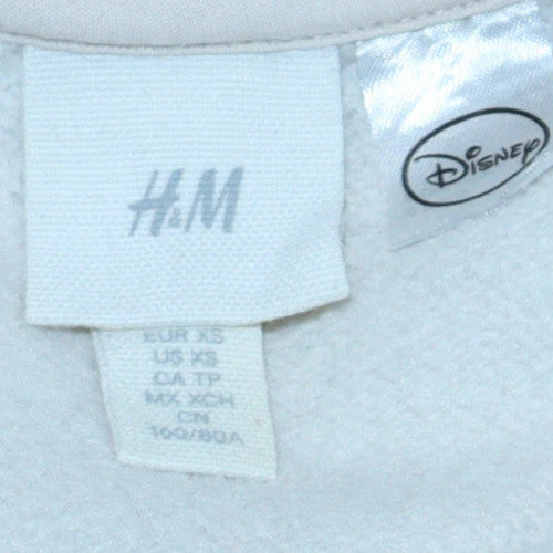 H&M Disney Women's White Mickey Mouse Pullover Hoodie XS - Image 5