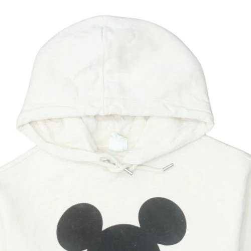 H&M Disney Women's White Pullover Hoodie XS Mickey Graphic Sweatshirt - Image 7