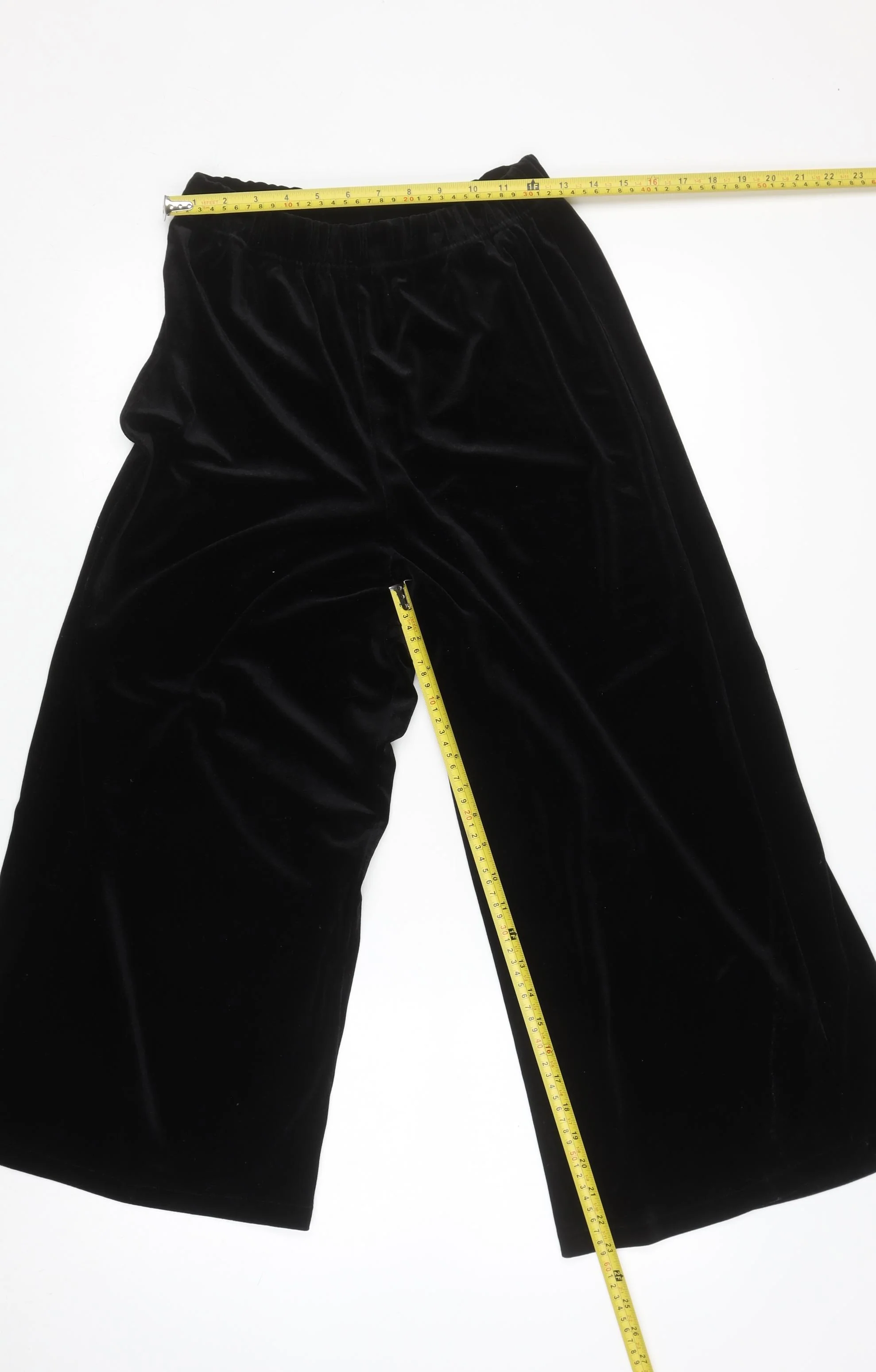 H&M Divided Black Velvet Wide-Leg Womens Trousers Size 6 - Image 2