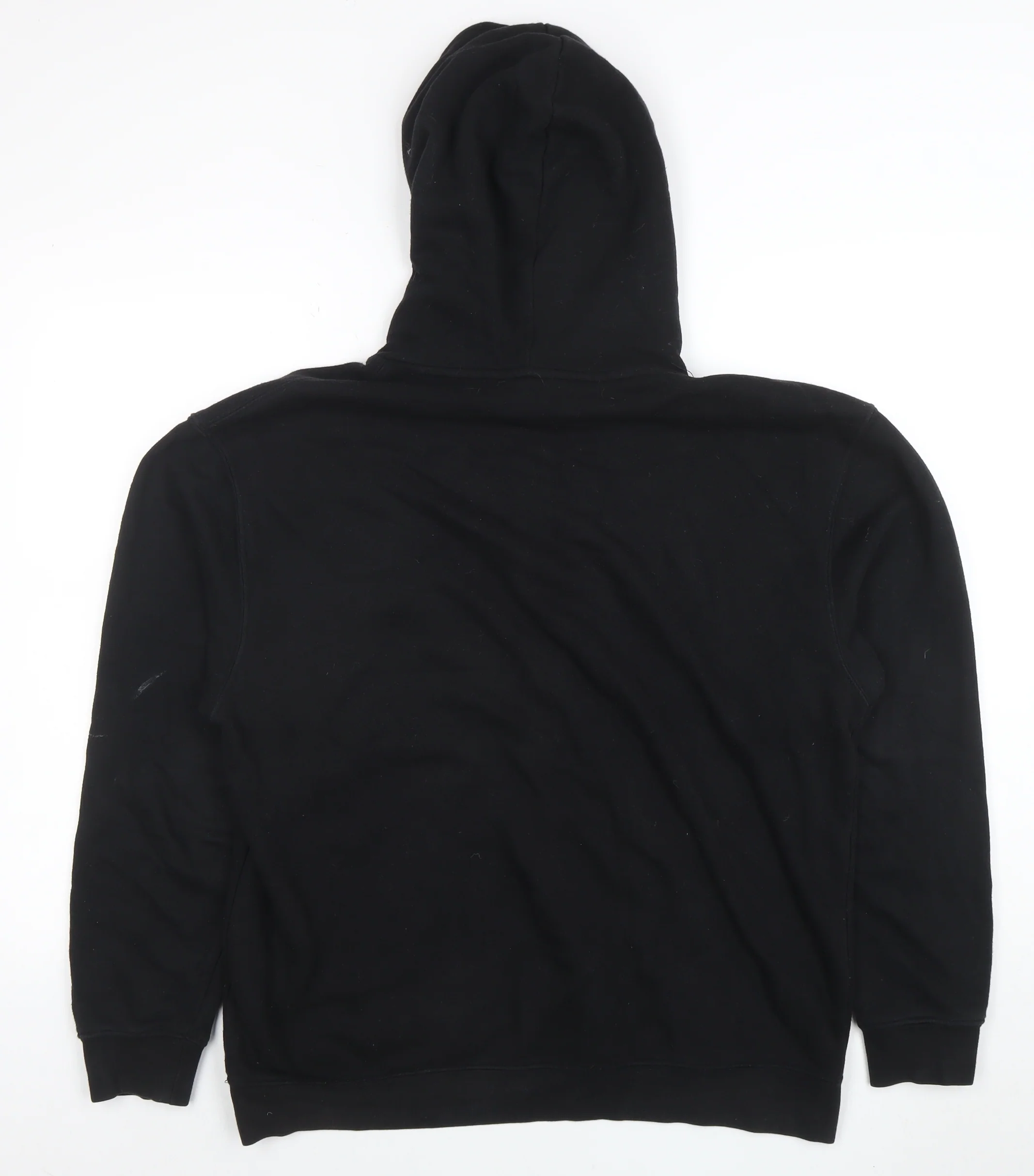 H&M Divided Mens Black Pullover Hoodie M Embroidered Logo - Image 3