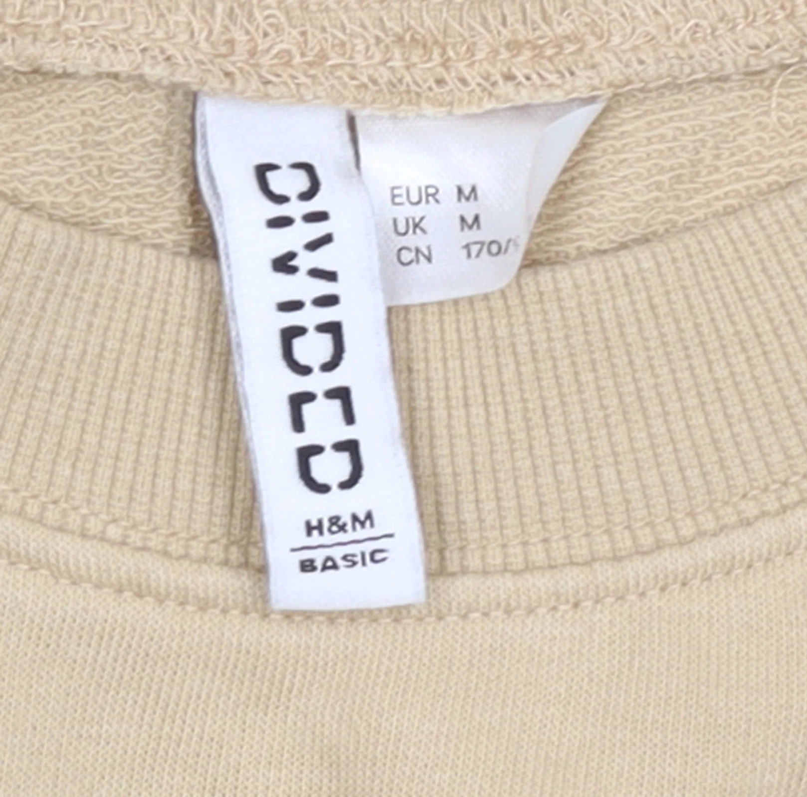 H&M Divided Women Beige Crew Neck Pullover Sweatshirt Medium - Image 4